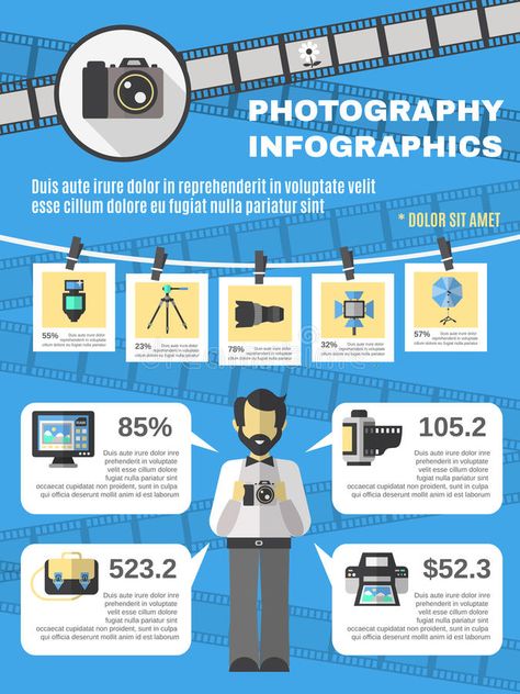 Photography Infographic, History Infographic, Graphic Design Posters Layout, Infographic Layout, Vector Technology, Infographic Poster, Isometric Design, Photo Camera, 카드 디자인