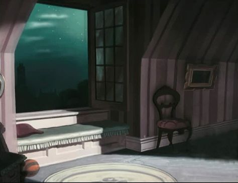 Peter Pan Animation, Peter Pan Background, Peter Pan Window, Peter Pan Room, Illustrated Backgrounds, Disney Landscape, Gouache Practice, Disney Stills, Peter Pan Wallpaper