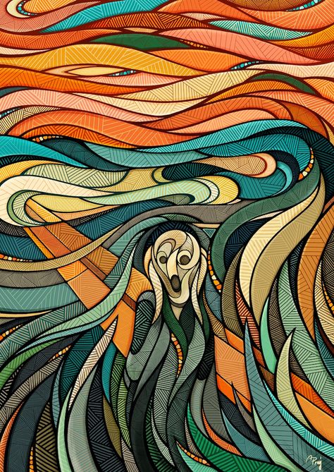 Parody Paintings, Screaming Painting, The Scream Parody, The Scream Painting, Scream Parody, Scream Painting, Behance Illustration, Le Cri, Arte Peculiar