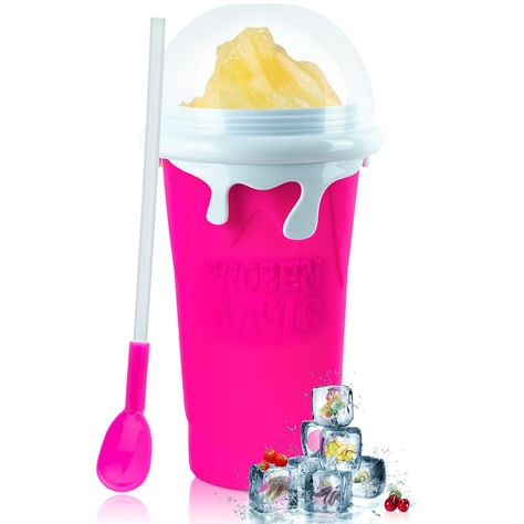 PRICES MAY VARY. Squeeze Cup Slushy Maker: Experience the magic of our Slushie Cup Maker, the ultimate tool for creating icy delights! This innovative cup features a soft design with built-in freezing liquid between the sealing layers. Simply freeze the cup for 4-5 hours until the magic slushy maker squeeze cup is frozen solid. Then, add your chosen beverage, give it a squeeze, and watch as it transforms into a refreshing slushy. It's like having a slushie shop in the palm of your hand! Versatil Blender Slushies, Slushies Machine, Slushie Cup, Slushie Maker, Slushy Maker Cup, Slurpee Cup, Commercial Slushy Machine, Slushy Maker, Goth Apartment