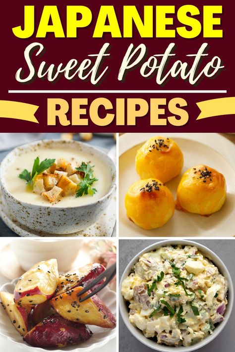 Your family will love these Japanese sweet potato recipes! From oven fries to fondant potatoes to pie, you can enjoy these tasty sweet potatoes in so many ways! Okinawa Potato Recipes, Japanese Yams Recipe, Japanese Sweet Potatoes Recipe, Recipes With Sweet Potatoes Healthy, Japanese Potato Recipe, Japanese Yam Recipe, Asian Sweet Potato Recipes, Japanese Sweet Potato Recipe, White Sweet Potato Recipe