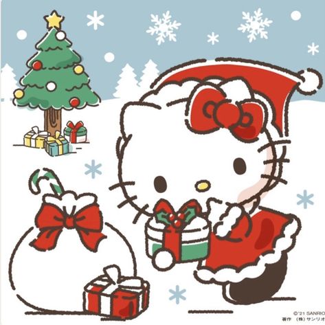 Sanrio Christmas Icons, Sanrio Christmas, Images Hello Kitty, Christmas Kitty, Kitty Christmas, Hello Kitty Themes, Kitty Images, Kawaii Christmas, Kitty Drawing