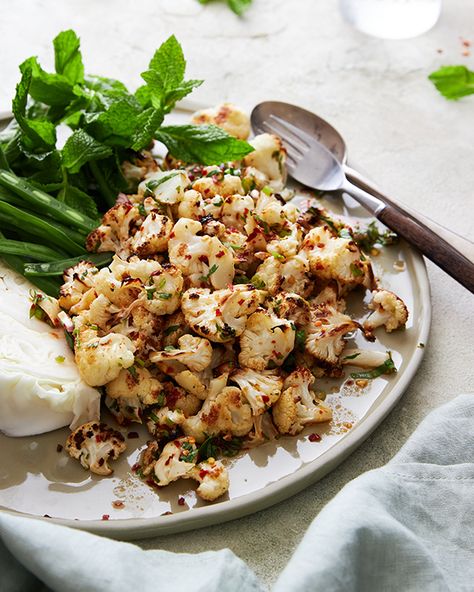 Thai Roasted Cauliflower Laab Salad - Marion's Kitchen Salad Cauliflower, Larb Salad, Larb Recipe, Marion Grasby, Marion's Kitchen, Cauliflower Salad, Cauliflower Recipes, Asian Cooking, Roasted Cauliflower