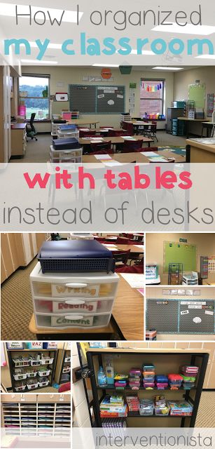 Table Layout Classroom, Classroom Desk Storage Ideas Student, Desk Storage Classroom, 2nd Grade Classroom Setup Tables, Classroom Room Arrangement Ideas, Desk Organization Ideas Classroom, Classroom With Tables Storage, Student Supply Storage With Tables, Under Table Storage Classroom