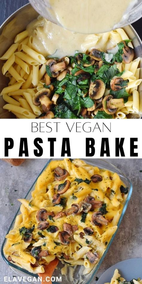 Vegan Pasta Bake, Tacos Vegan, Pasta Bake Recipe, Vegan Pasta Dish, Vegan Casserole, Vegan Cheese Sauce, Plant Based Diet Recipes, Vegan Entree, Vegan Pasta Recipes