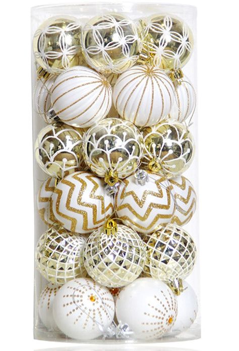 PRICES MAY VARY. 【Classic & Exquisite Christmas Ornaments】These ornaments feature classic glaze finish. They will be perfect for decorating your home and become part of your holiday tradition. 【Shatterproof Christmas Ornaments】These ornaments are made of durable and eco-friendly plastic to provide excellent shatterproof performance while compared with traditional glass products. Shatterproof ornaments combine the beauty and luster of real glass with the unbreakable practicality of plastic. Envir White And Gold Christmas, White Christmas Tree Decorations, Festive Wedding, Ornaments Christmas Tree, Shatterproof Ornaments, Red Ornaments, White Christmas Tree, Christmas Tree Themes, Ornaments Christmas