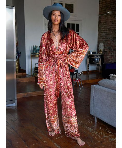 Free People Jumpsuit, Tie Waist Jumpsuit, Boho Grunge, Flare Jumpsuit, Flare Long Sleeve, Jumpsuit Online, Review Dresses, Long Sleeve Jumpsuit, Grunge Style