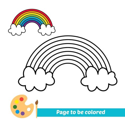 Rainbow Colouring Pages, Rainbow Outline, Rainbow Coloring Page, Printable Rainbow Coloring Pages, Rainbow Colouring Pages Free Printables, Rainbow Bright Coloring Pages, Bow Vector, Easy Art For Kids, Alphabet Worksheets Preschool