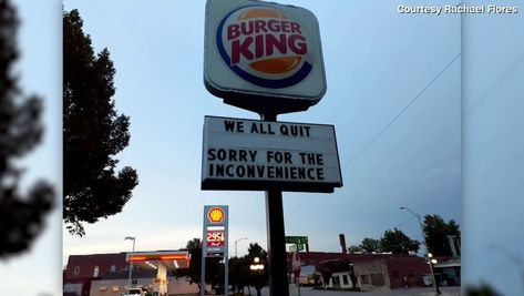 The employes say they were upset by the working conditions at the restaurant, like broken air conditioning in the kitchen that pushed temperatures into the 90s. District Manager, Two Weeks Notice, Good Paying Jobs, Walk Out, Burger King, Job Opening, Work Life Balance, Photojournalism, Work Experience