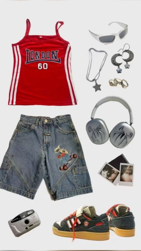 Classic Rock Aesthetic Outfits, Cargo Shorts Outfit, Loyle Carner, Swag Fits, Jorts Outfit, Mcbling Fashion, Throwing Fits, Cargo Pants Outfits, Filmy Vintage