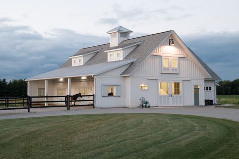 Morton Buildings horse barn in Oconomowoc, WI. Morton Building Homes, Metal Buildings With Living Quarters, Barn With Living Quarters, Equestrian Building, Horse Barn Ideas Stables, Riding Arena, Morton Building, Metal Barn Homes, Horse Arena