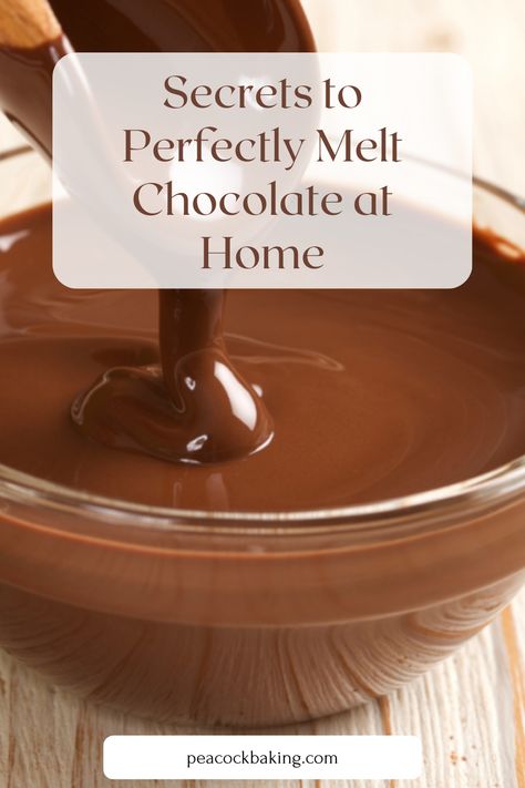 Do you love the rich, velvety taste of melted chocolate? Whether you’re a home baker, a chocolate enthusiast, or simply a dessert lover, knowing how to melt chocolate properly can elevate your culinary creations to a new level. #peacockbaking Melting Chocolate In Crock Pot For Dipping, Chocolate Melting Pot, Melting Chocolate For Dipping Crock Pot, How To Dip Cookies In Melted Chocolate, How To Melt Chocolate For Dipping, Best Way To Melt Chocolate, Melted Chocolate Recipes, Melt Chocolate For Dipping, How To Melt Chocolate