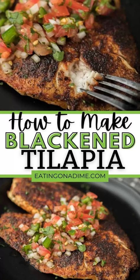 Stove Top Fish Recipes, Talapia Ideas Stove Top, Grilled Tilapia Recipes, Seafood Night, Pan Fried Tilapia, Bariatric Meals, Fried Tilapia, Blackened Tilapia, Grilled Tilapia