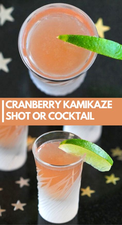 I’m reviving my “kamikaze queen” status with this cranberry version of a classic shot or cocktail. It’s perfect for New Year’s Eve! 57 calories and 2 Weight Watchers Freestyle SP | Vodka | Cocktails | Triple Sec | Drinks #newsyeareverecipes #kamikazeshot #happyhour #cocktailrecipes #vodkashots Nye Shots Cocktail Recipes, Shots With Cranberry Juice, New Years Eve Shot Recipes, New Year’s Eve Shot Ideas, Festive Shots Holiday Drinks, Xmas Shots Alcohol, Nye Shot Recipes, Winter Shot Recipes, Easy Shots To Make Parties