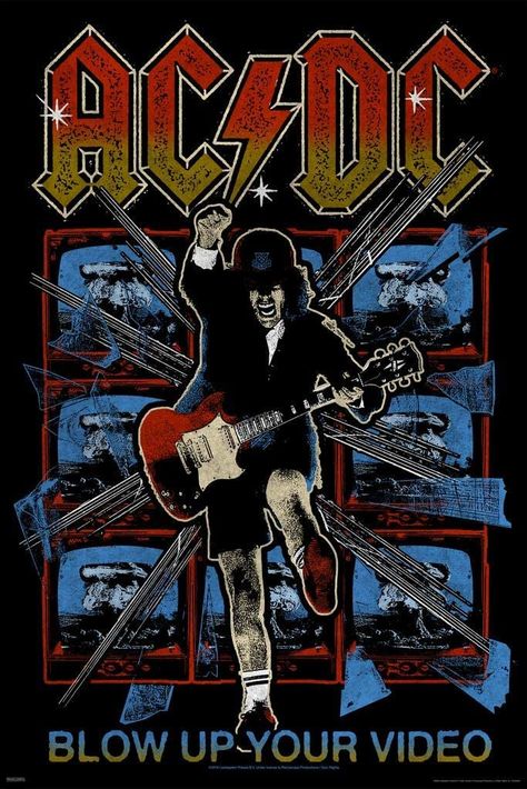 Acdc Poster, Rock Poster Art, Groups Poster, Rock Band Posters, Vintage Music Posters, Bon Scott, Queen Poster, Classic Rock Bands, Angus Young