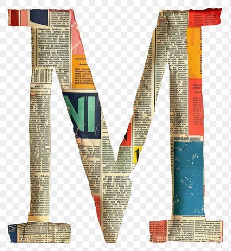 Ripped Book Page, Collage Text, Magazine Letters, M Alphabet, Magazine Paper, Collage Scrapbook, Alphabet Art, Letter M, Letter Paper