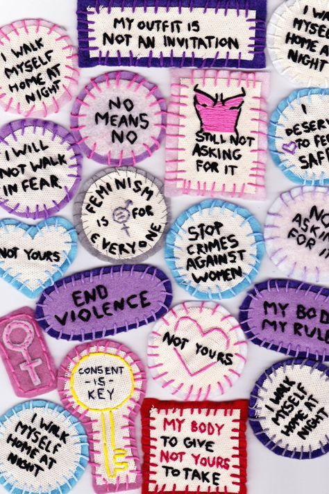 Feminist Art, Feminist Patch, Feminist Embroidery, Punk Fashion Diy, Handmade Patch, Punk Patches, Kleidung Diy, Diy Patches, Patches Jacket