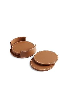 Ralph Lauren - Wyatt Coasters, Set of 4 Leather Coaster Set, Leather Coaster, Barware Accessories, Leather Tray, Wife Christmas, Cocktail Picks, Leather Coasters, Saddle Leather, Leather Projects