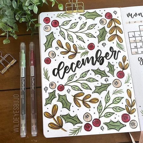 Hey December, December Bujo, December Bullet Journal, Planner Themes, Bujo Planner, Bullet Journal 2019, Bullet Journal Ideas Templates, Bullet Journal Notes, Bullet Journal Paper