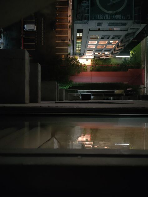 Looking down the window from one of the condominiums in Manila. Afraid of heights, but always wondered how does it look from above. #nightphotography #night #city View From Top Of Building Looking Down, Top Of Building Looking Down, Top Of Building, Building Wallpaper, High Building, Building Roof, Night Tops, Sunset Sunrise, Night City