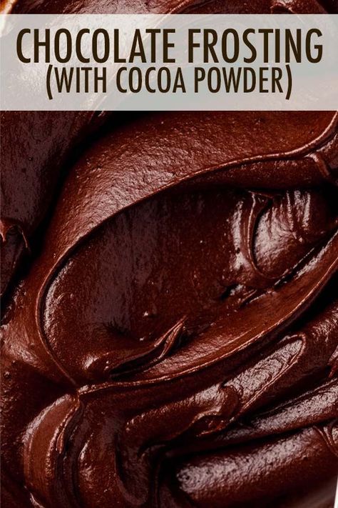 Chocolate Frosting With Cocoa Powder, Easy Chocolate Frosting Recipe, Chocolate Icing Recipe, Chocolate Frosting Easy, Cookie Dough Cookies, Chocolate Frosting Recipe Easy, Powdered Sugar Frosting, Chocolate Icing Recipes, Senior Meals