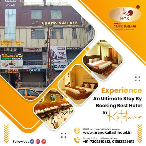 Experience an ultimate stay by booking best hotel in kotdwara. All our staff in 𝐇𝐨𝐭𝐞𝐥 𝐆𝐫𝐚𝐧𝐝 𝐊𝐚𝐢𝐥𝐚𝐬𝐡 is well behaved and are trained professionals with experience in hospitality and travel industry. For Booking 📞Call +91-7302310812, 01382229812 website 🌐www.grandkailashhotel.in #hotel #roomdecor #LuxuryRooms #luxurystay #roomservice #food #testyfood #deliciousfood #fnd #kotdwara #hotellife #hoteliers #hotelroom #restaurant #restaurantservices Hotel Marketing Design, Hotel Ads, Graphic Design Posters Layout, Hotel Marketing, Photo Album Design, Creative Advertising Design, Hotel Food, Space Illustration, Hall Design