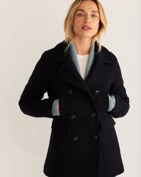 High-Quality Women's Jackets & Coats | Pendleton | Pendleton Peacoat Womens Outfit, Paris Trip Outfits, Navy Peacoat, Navy Pea Coat, Pea Coats Women, Wool Shirt, Wool Peacoat, Women's Jackets, Pea Coat