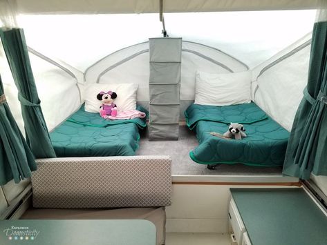 Tent Trailer Camping, Tent Trailer Remodel, Best Pop Up Campers, Popup Camper Remodel, Pop Up Tent Trailer, Trailer Tent, Camping Snacks, Camper Organization, Wallpaper Luxury