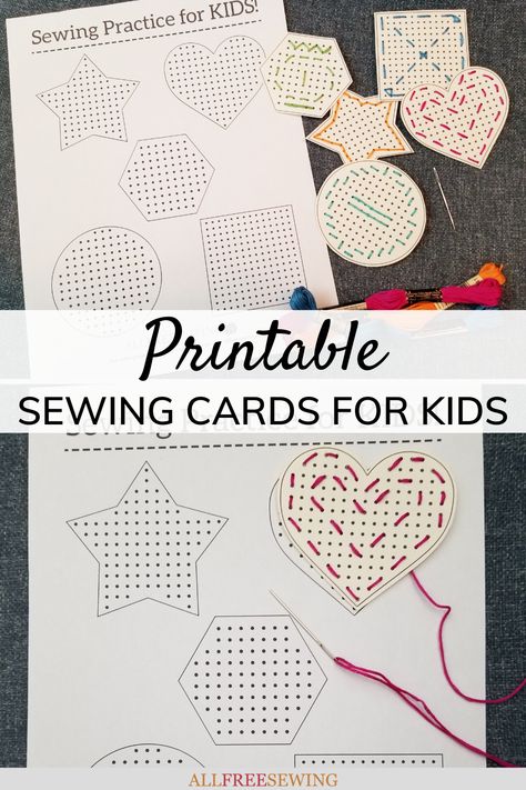 Preschool Sewing, Kindergarten Sewing Projects, Sewing Printables, Sewing Activities For Kids, Elementary Sewing Projects, Sewing Projects Kids, Beginner Sewing Projects Easy For Kids, Hand Sewing Projects For Kids, Sewing Crafts For Kids