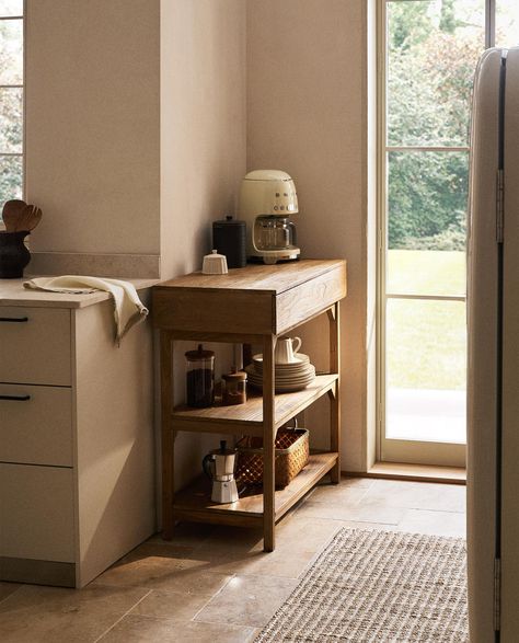 WOODEN STORAGE UNIT - COFFEE AND TEA - KITCHEN | Zara Home United Kingdom | Zara Home United Kingdom Zara Home Kitchen, Lisbon Apartment, Japandi Interior Design, Japandi Interior, Japandi Style, Wooden Storage, Top Drawer, Zara Home, Storage Unit