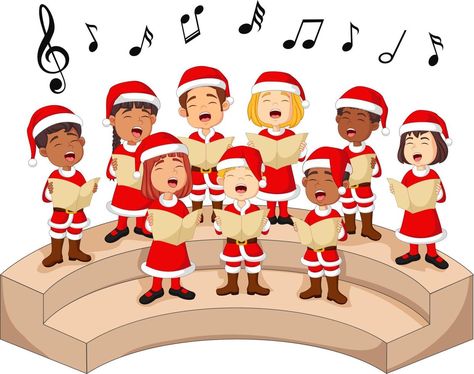 Choir girls and boys singing a song Sing Cartoon, Heart Vector Design, Boys Singing, Carol Singers, Christmas Choir, Christmas Topper, Christmas Play, Christmas Tree Painting, Music Backgrounds