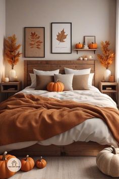 Minimal Fall Bedroom Decor, Autumn Colour Bedroom Ideas, Seasonal Bedroom Ideas, Fall Dresser Decor Bedroom, Fall Bedroom Refresh, White Fall Bedroom Decor, Comfy Fall Bedroom, Bedroom Fall Decorations Cozy, Fall Decor Ideas For Bedroom Cozy