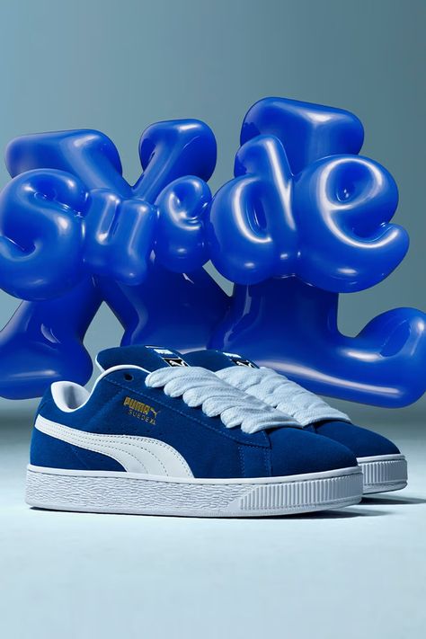 PUMA Debuts In-Line Suede XL Sneakers | Hypebeast Puma Shoes Women Outfit, Puma Shoes Women, Oversized Tailoring, Footwear Fashion, Pretty Shoes Sneakers, Puma Suede, Puma Sneakers, Swag Shoes, Pumas Shoes