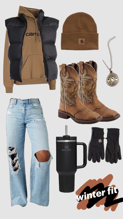 #country #outfitinspo #winter #fall #countryfit #countrygirl #carhartt Country Fall Outfits, Cute Cowgirl Outfits, Casual Country Outfits, Southern Outfits, Country Style Outfits, Western Wear Outfits, Cute Country Outfits, Looks Country, Estilo Country