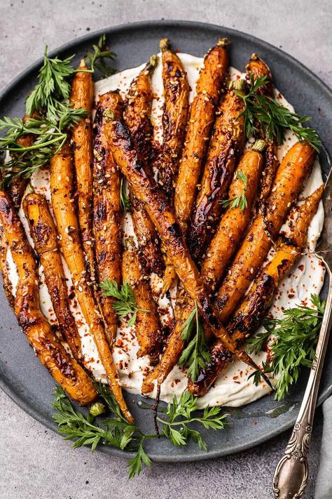 Feta Carrots, Carrots With Whipped Feta, So Much Food, Easy Vegetable Side Dishes, Feta Recipes, Whipped Feta, Carrot Recipes, Roasted Carrots, Vegetable Sides