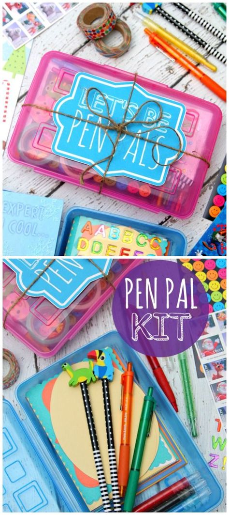 Pen Pal Kit Gift Idea - Every child needs one! #SendHallmark [ad] Pen Pal Ideas, Penpal Ideas, Pen Pal Kit, Pen Pal Gifts, Snail Mail Pen Pals, Envelope Gift, Goodbye Gifts, Fun Mail, Pen Pal Letters