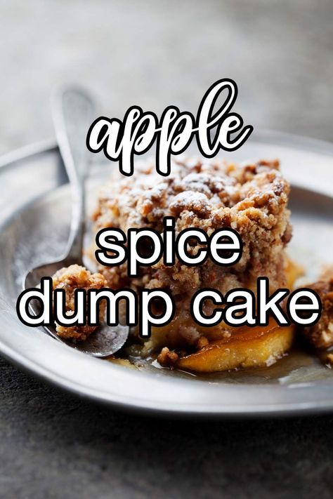 Apple-Spice Dump Cake - This delightful cake features a layer of apple pie filling, topped with a spice cake mix, and then finished with a drizzle of melted butter and chopped nuts. | CDKitchen.com Apple Dump Cake With Pie Filling, Apple Spice Dump Cake, Spice Cake Mix Recipes, Spice Dump Cake, Apple Dump Cake Recipe, Recipe Using Apples, Easy Dump Cake Recipe, Box Cake Recipes, Recipes Using Cake Mix