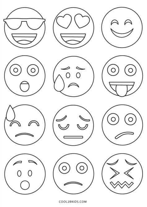 Emojis Drawings, Emojis Drawing, Smiley Emoji Drawing, Stickers Coloring Pages, Drawing Emojis, How To Draw Emojis, Small Coloring Pages, Drawing Pages For Kids, Cute Emoji Drawings