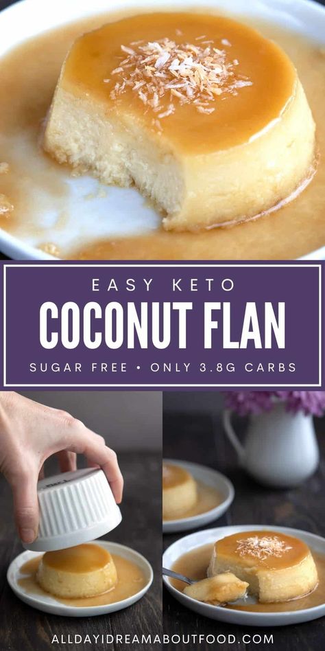 Keto Flan, Coconut Flan, Keto Pudding, Ketogenic Desserts, Coconut Flour Recipes, Keto Holiday, Postre Keto, Flan Recipe, Low Carb Low Sugar