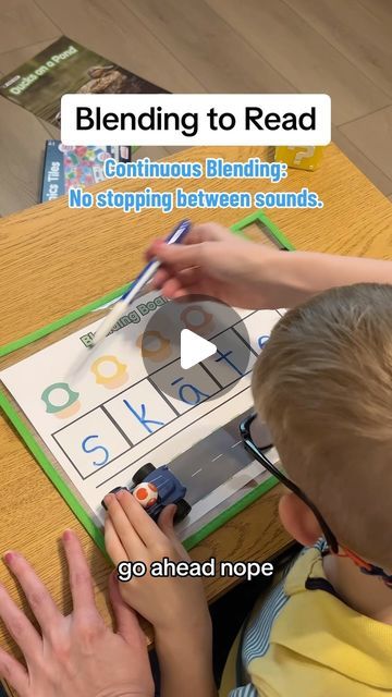 Jessica Farmer on Instagram: "🏎️💨 VROOM! Watch as my kindergartener uses continuous blending to read long A words! (He is in first grade now and can read even longer words!) 

👉Comment “Race Track Blending” to get this 🆓 resource immediately! These mats can be used with any words that are between 3-5 sounds. 🏁 

⚠️ In order to blend continuously, sound knowledge must be automatic. When blending is a struggle, this is likely the issue. Practice those individual sounds daily! 

🤔 Got questions about blending? Let me know! I’ll be modeling some encoding practice soon. 

#teachersofinstagram #teachersoftiktok #scienceofreading #structuredliteracy #phonics #phonemicawareness #foundationalskills #iteachfirst #prek #kindergarten #firstgrade #secondgrade #untileverychildcanread #ela #decodin Continuous Blending, Long A Words, A Words, Longest Word, Foundational Skills, Phonemic Awareness, Long A, Race Track, Second Grade