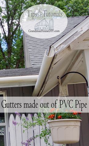 How to make seemless rain gutters out of 3 Pvc Gutters, House Gutters, Diy Gutters, Pvc Projects, Rain Gutters, Water Collection, How To Hang, Rain Water Collection, Diy Cans