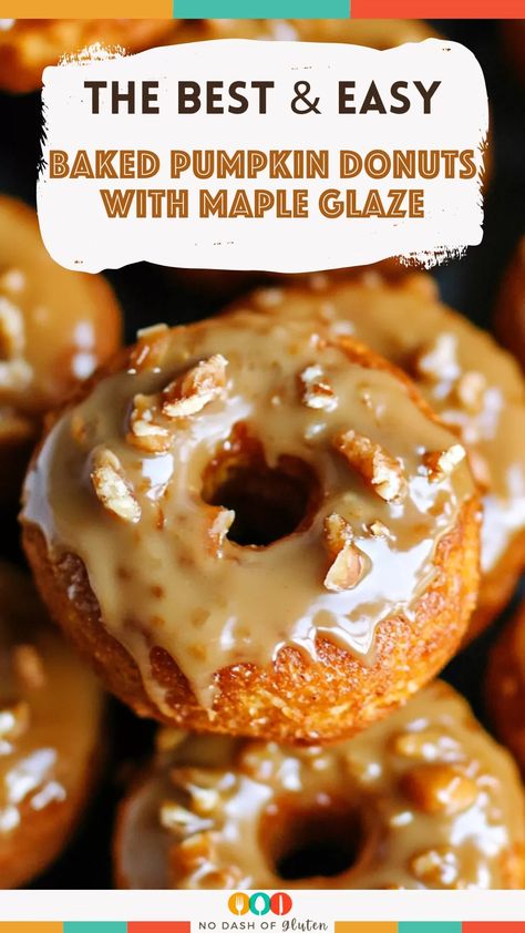 Craving a fall-inspired treat? These baked pumpkin donuts with a salted maple glaze are easy to make and oh-so-delicious! Soft, fluffy, and full of warm pumpkin spice flavors. Make a batch for breakfast, brunch, or a snack. You’ll want to save this recipe and try it out ASAP! Baked Pumpkin Spice Donut Recipe, Maple Donuts Recipe, Pumpkin Donuts Baked, 2pac Pictures, Pumpkin Donuts Recipe, Donuts Recipes, Pumpkin Doughnut, Glazed Sweet Potatoes, Homemade Donuts Recipe