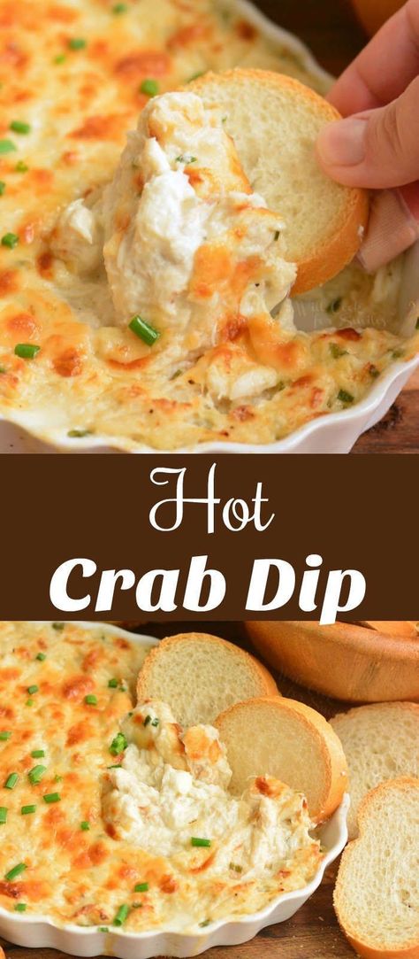 Hot crab dip Spicy Crab Dip, Fingerfood Recipes, Hot Crab Dip Recipe, Creamy Crab Dip, Crab Dip Recipe, Dip Recipes Hot, Lump Crab Meat, Spicy Crab, Resep Seafood