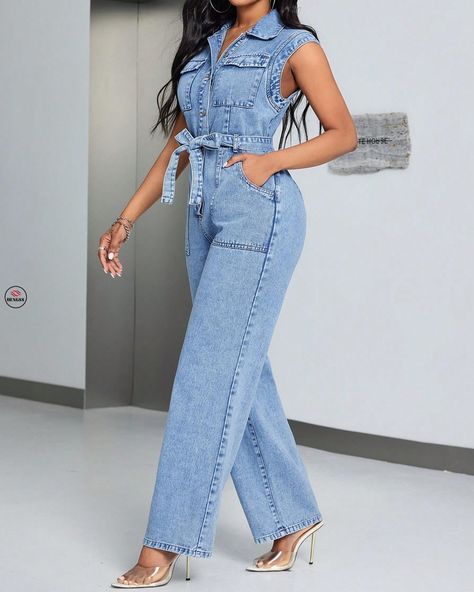 https://dengss.clothing/dengss-sleeveless-belted-shirt-denim-jumpsuit/?feed_id=3534208&_unique_id=66b8151fb17ef&utm_source=Instagram&utm_medium=28dengss&utm_campaign=FS%20PosterColor: BlueStyle: CasualPattern Type: PlainType: ShirtNeckline: CollarDetails: Belted, Pocket, Button FrontSleeve Length: SleevelessWaist Line: High WaistLength: LongFit Type: Regular FitFabric: Non-StretchMaterial: DenimComposition: 69% Cotton, 15% Polyester, 13% Viscose, 3% ModalCare Instructions: Machine wash, do no... Loungewear Fashion, Jumpsuit With Pockets, Formal Cocktail Dress, Sweater Collection, Spring Outfits Women, Denim Leggings, Active Wear Leggings, Denim Jumpsuit, Lingerie Collection