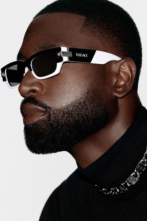 Sunglasses Versace, Eyewear Campaign, Versace Eyewear, White Lenses, Top Sunglasses, Authentic Models, Dwyane Wade, Grey Sunglasses, Versace Brand