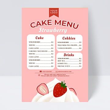 dessert shop,cream,fruit,hand painted,strawberry,cake,dessert,menu,restaurant,food,propaganda,promotion Shop Menu Design, Painted Strawberry, Thai Milk Tea, Purple Cupcakes, Pink Desserts, Caramel Mocha, Cream Candy, Menu Design Template, Gourmet Desserts