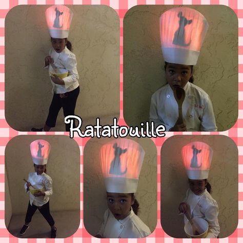 My daughter went as the Chef in Ratatouille this year for Halloween. This was the easiest costume we've put together and it got a lot of compliments. Diy Ratatouille Costume, Halloween Chef Costume, Diy Chef Costume, Rat And Chef Costume, Ratatouille Chef Hat, Remi From Ratatouille, Zombie Prom Queen, Remy Ratatouille Throwing Up, Chef Costume