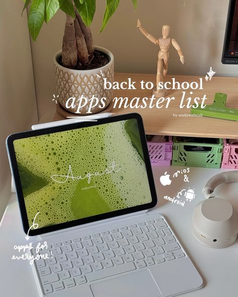 🏫 Back to school apps master list ’24 Useful apps to start a new semester strong 💪🏻 The categories of the apps are: 📝 note-taking ⏰ time management 🗓️ organization 🧘🏻‍♀️ focus 🩹 study aid 🛋️ lifestyle 🩺 health ☕️ study break What other app would you add to the list? 📝 #studytips #backtoschool #appsios #appsandroid #studygram App For To Do List, Apps For To Do Lists, What To Take To School, Ipad Apps For College Students, To Do List App, Apps For School, Ipad Tricks, Focus Study, School Ipad