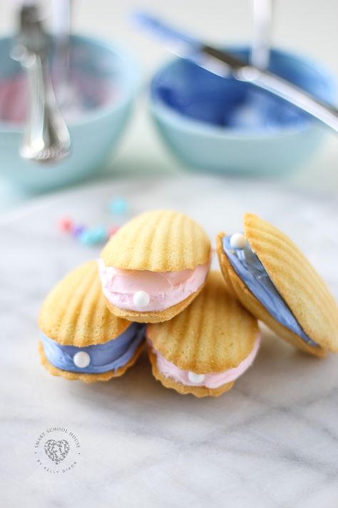 Seashell Pearl Cookies - for a beach theme party or mermaid party. Also fun for a quick and easy dessert. #UnderTheSea #MermaidParty #BeachTheme #SeashellCookies Fruit Party Ideas, Pearl Cookies, Beach Party Food, Birthday Cake For Women, Seashell Cookies, Cake For Women, Beach Dessert, Madeline Cookies, Ocean Birthday Party