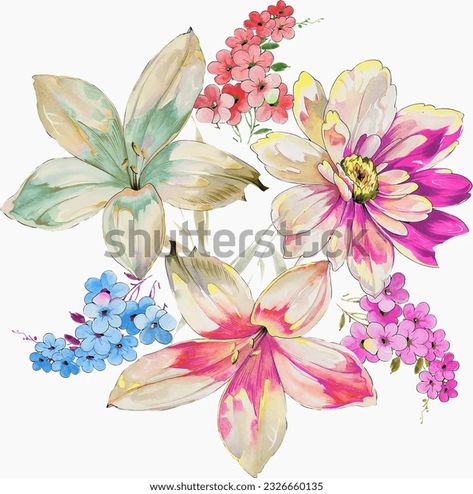 Textile Digital Design Wallpaper Fabric Print Stock Illustration 2326660135 | Shutterstock Kalamkari Pattern, Art For Summer, Digital Print Textiles, Contemporary Botanical Art, Flower Clip Art, Botanical Flowers Print, Botanical Flower Art, Shutter Stock, Ajrakh Prints